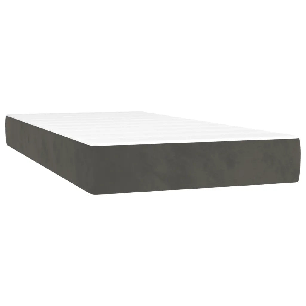 Giroletto a Molle con Materasso-Struttura Letto Grigio Scuro 90x190 cm Velluto 658245