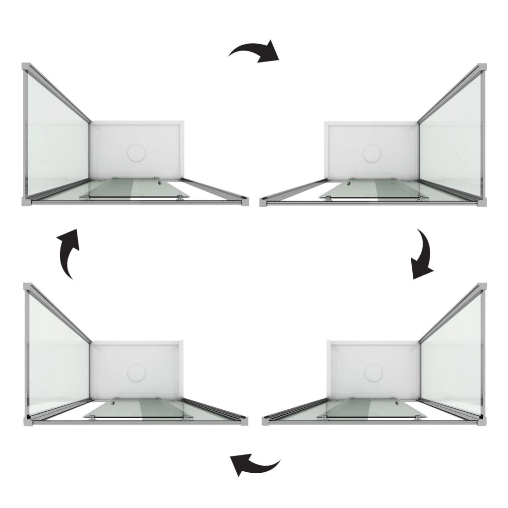 Box Doccia Angolare 75x110 cm 1 Anta Scorrevole in Cristallo Trasparente 6mm H185 Fosterberg Kolding Duo