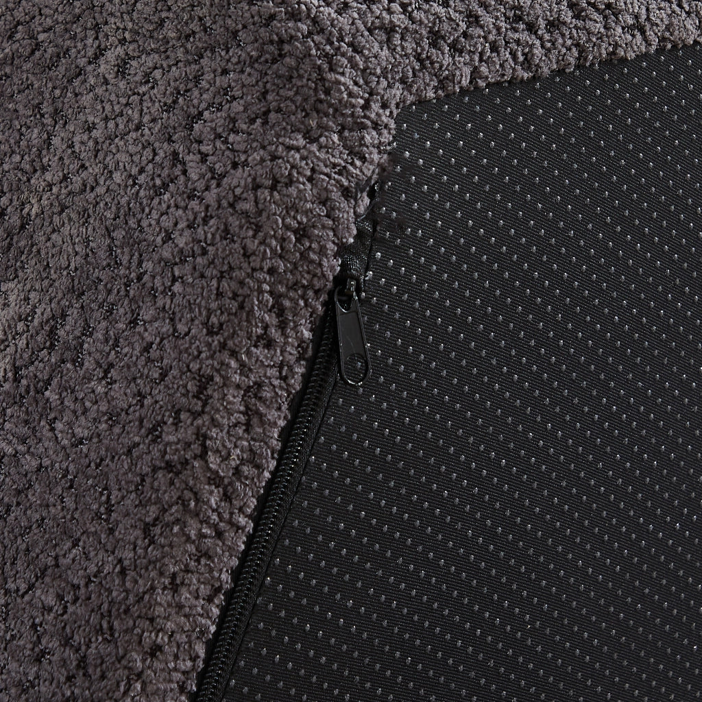 Poltrona lounge modulare esagonale in chenille grigia con 3 cuscini
