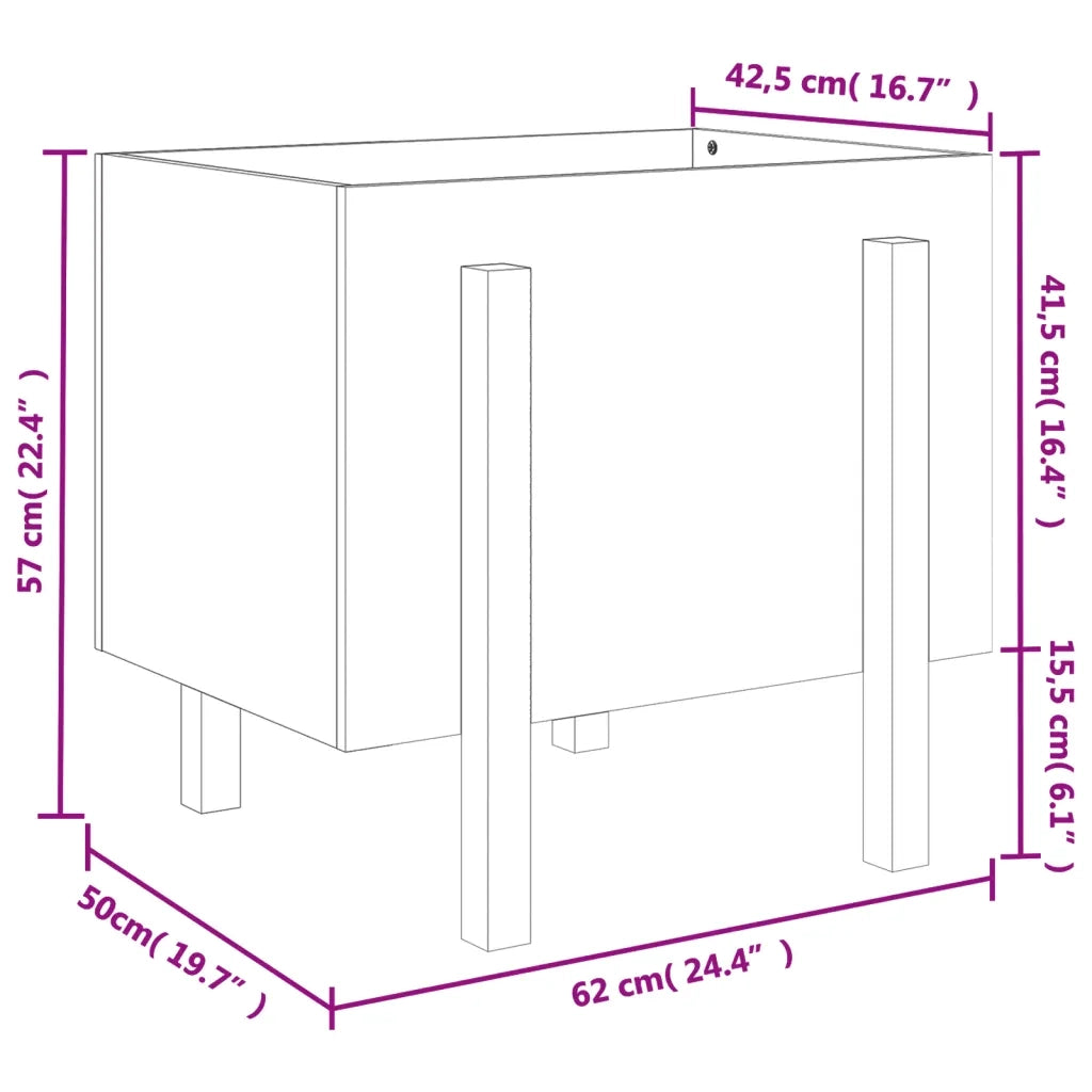 Fioriera da Giardino Ambra 62x50x57 cm Legno Massello di Pino 825208
