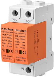Sistema di Protezione contro le Sovraccarichi - Protezione Fotovoltaica - Resistente al Fuoco - 2P 1000VDC - 20KA - Per Sistemi Fotovoltaici - Modello LYD1-PV1000