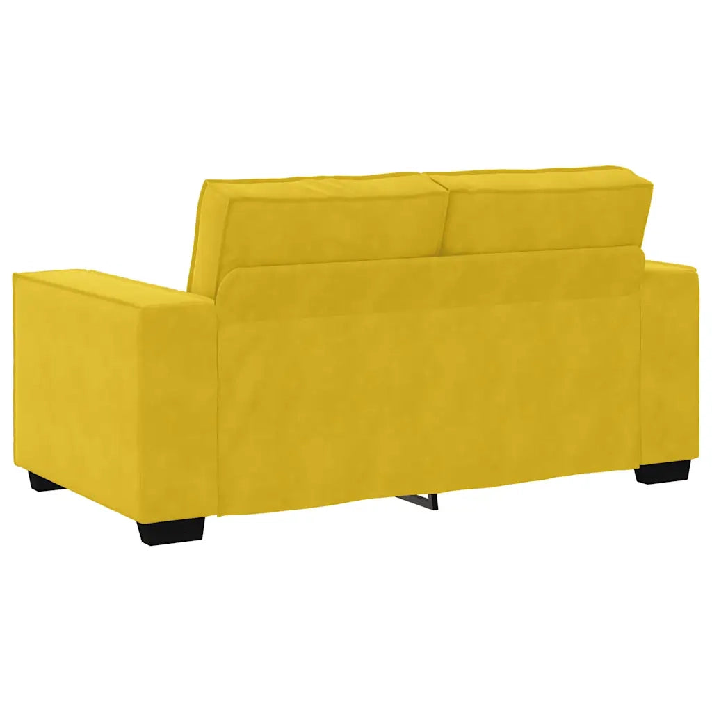 Divano a 2 Posti giallo 160x78x84 cm in Velluto 4105016