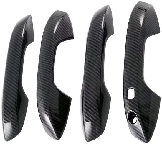 Copertura per Maniglia Esterna - Protezione e Decorazione - Maniglione Sticker - Fibra di Carbonio - ABS - 4 Pezzi