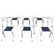 Set Tavolo da Campeggio Pieghevole 6 Sedie Regolabili 180x60 cm CFW2069129