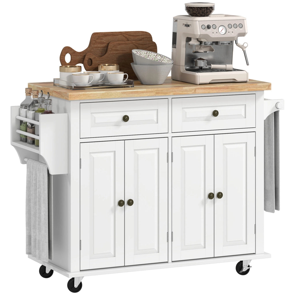 Carrello da cucina con cassetti e scaffali portabottiglie ¨C Xylo ¨C MDF bianco legno hevea