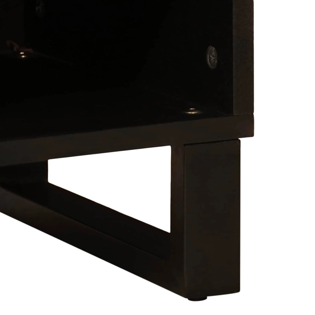 Pratico mobile porta TV rettangolare con cassetto e ripiano 100 x 33 x 46 cm in legno massello di mango marrone 02_0057816