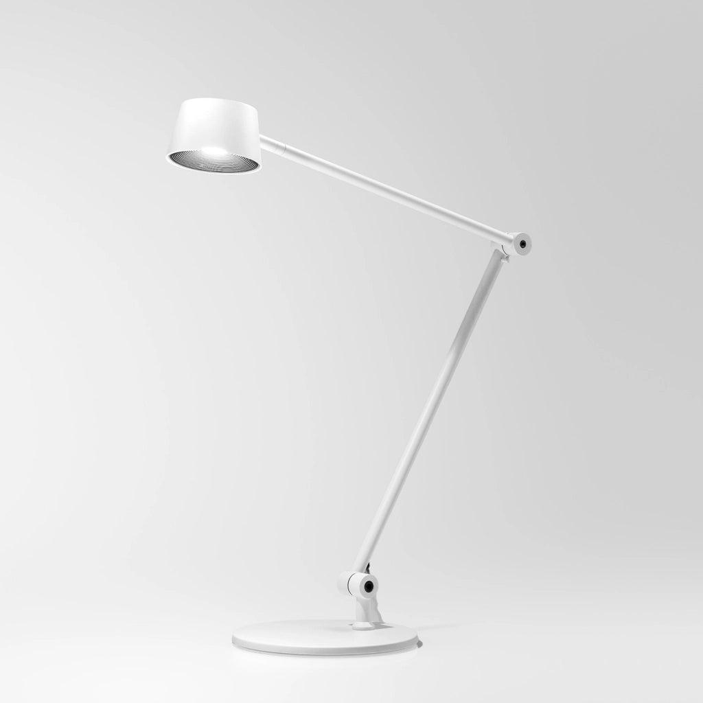 Lampada da Tavolo Efira L - 6,2W LED 3000K Orientabile Dimmerabile, Struttura in Alluminio Bianco Opaco con Diffusore in Metacrilato - Gea Luce