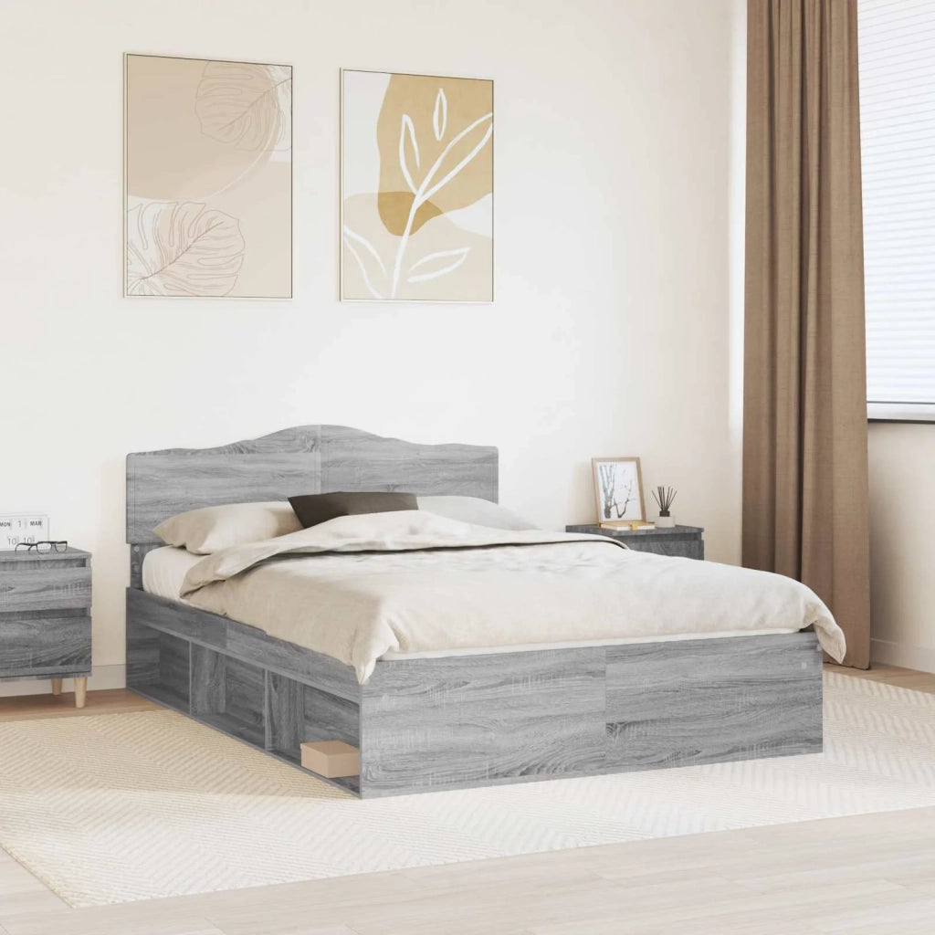 Struttura del letto Grigio Sonoma 140 x 190 cm Pino massello 3412903