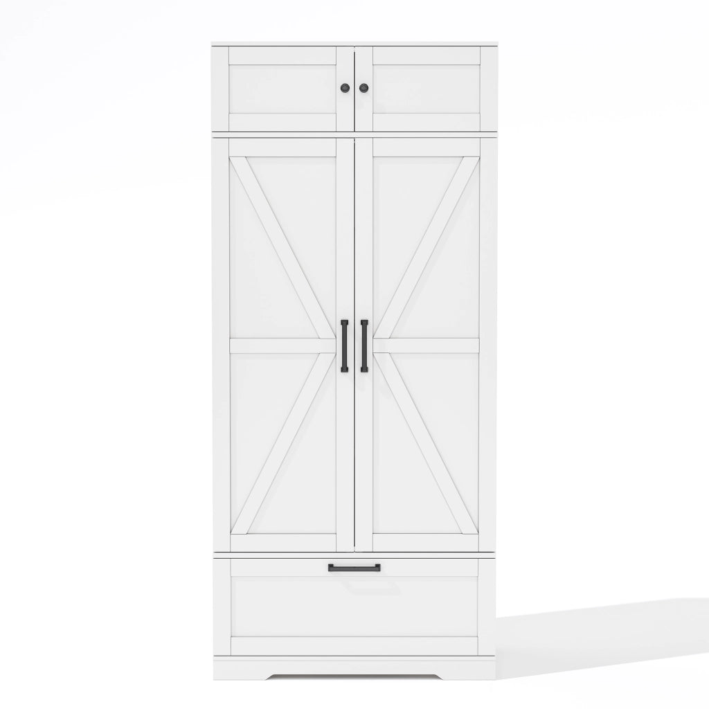 Armadio da cucina grande - Zephmum - 80¡Á40¡Á180cm - Stile industriale con ripiani regolabili, cassetti e porta vino