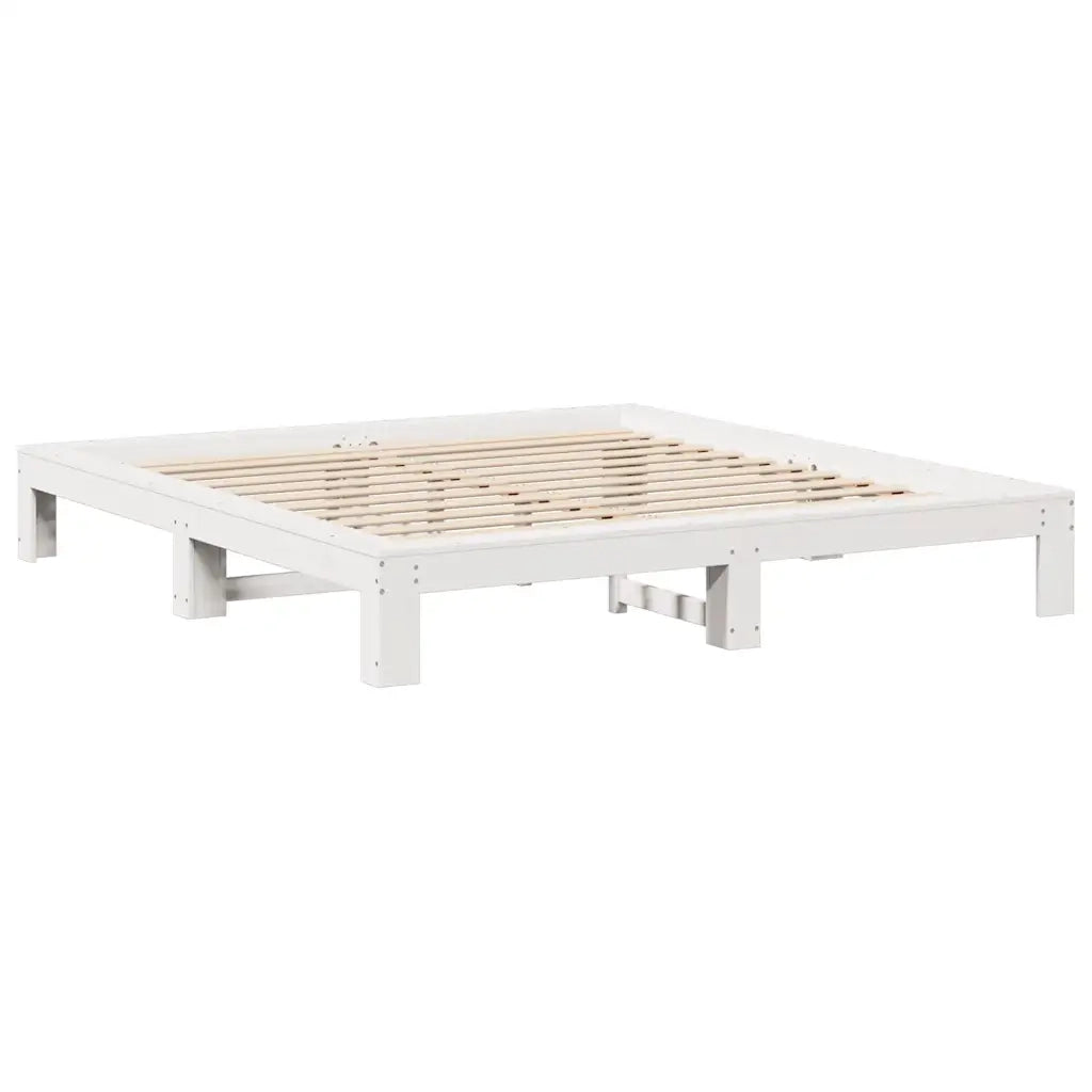 Letto senza Materasso Bianco 150x200 cm Legno Massello di Pino 3308997