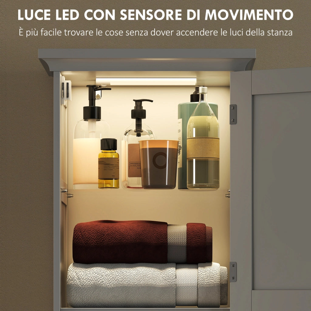 Mobile Colonna Bagno con Armadietti, Cassetto e Ripiano ¨C Minimal ¨C Bianco, Legno, 40x30x170 cm