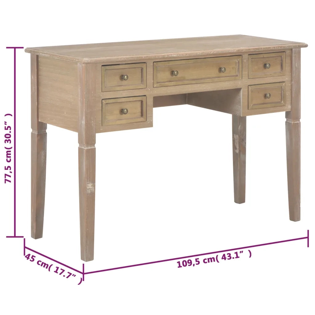 Scrivania Marrone 109,5x45x77,5 cm in Legno 280072
