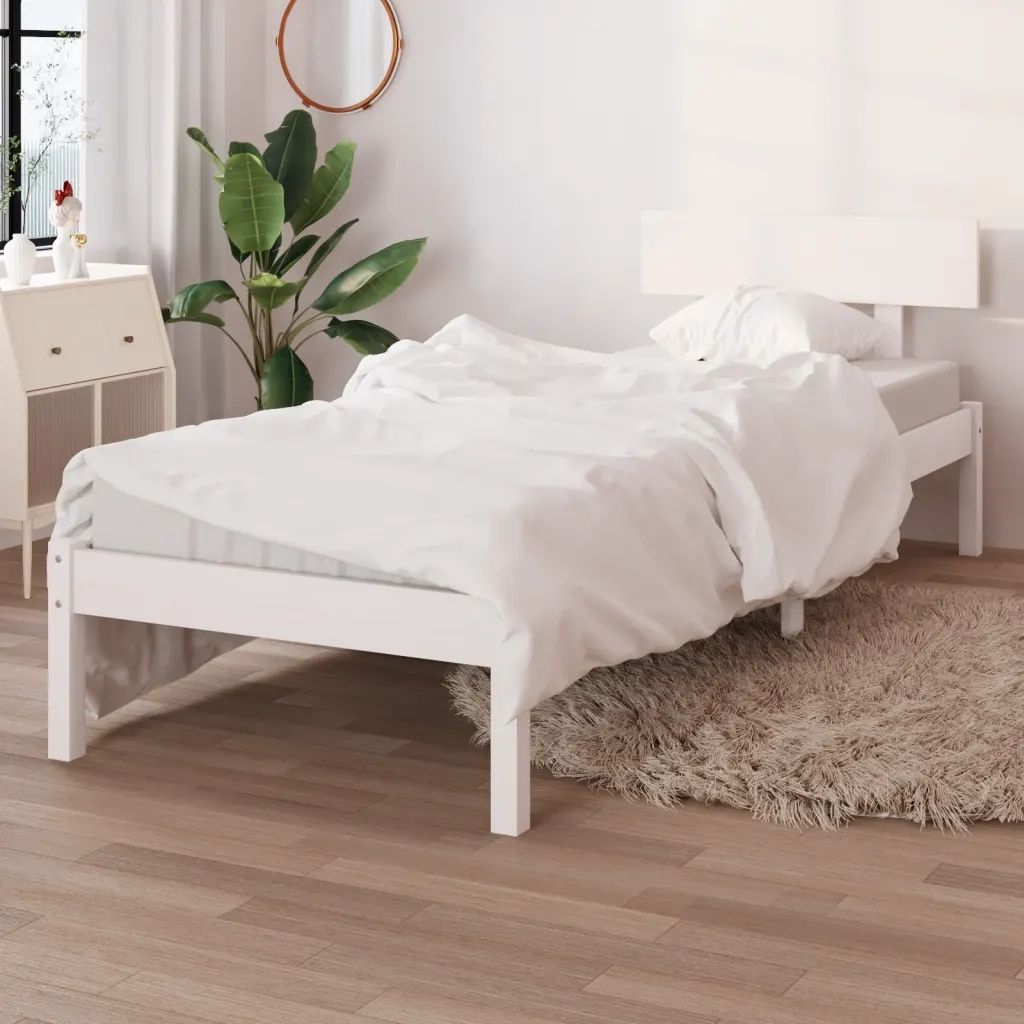 Giroletto Bianco in Legno Massello di Pino 90x190 cm Single 810113