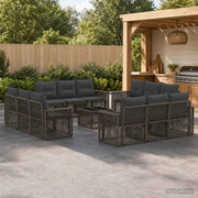 Set Divano da Giardino 13 pz Grigio e Grigio Scuro polyrattan 3435077
