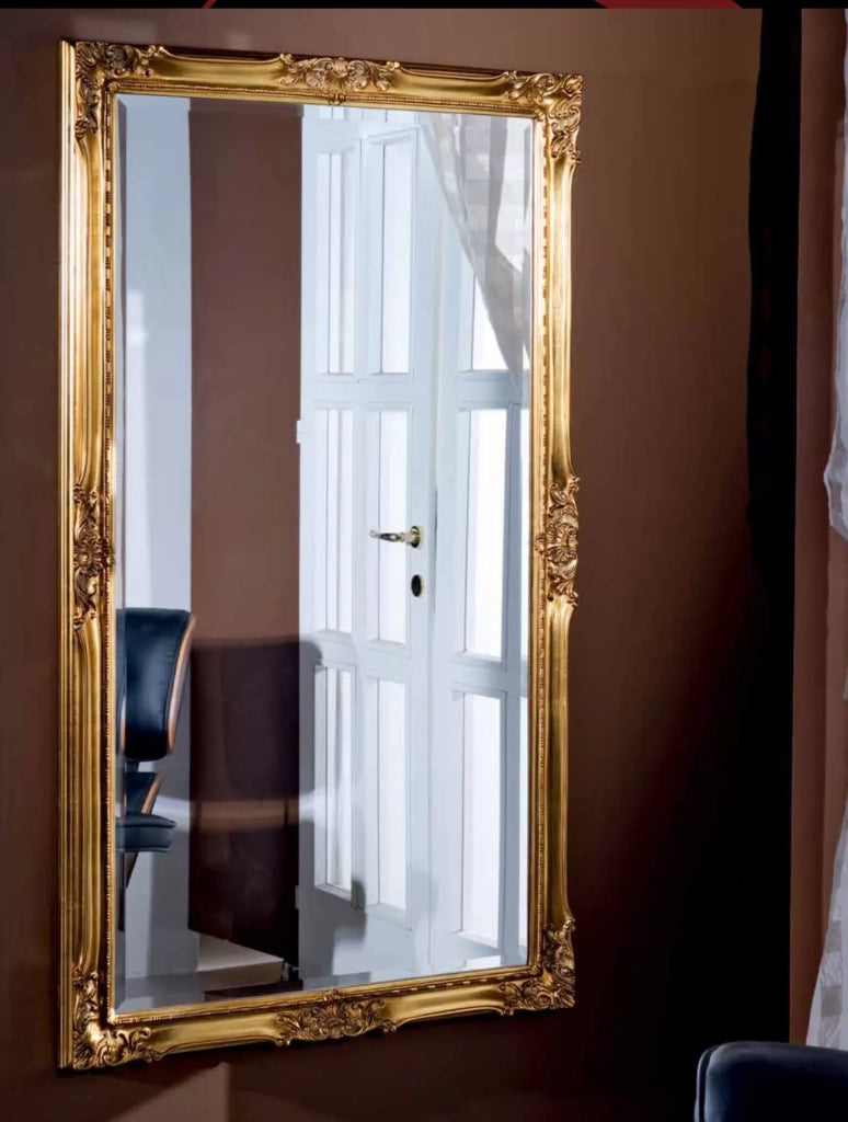 Mobili2g - specchiera in foglia oro rettangolare misure: 82 x 182 x 5,5