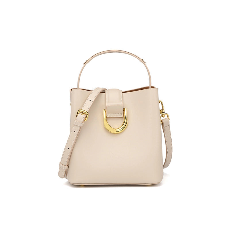 Borsa a mano da donna in vera pelle, bianca.