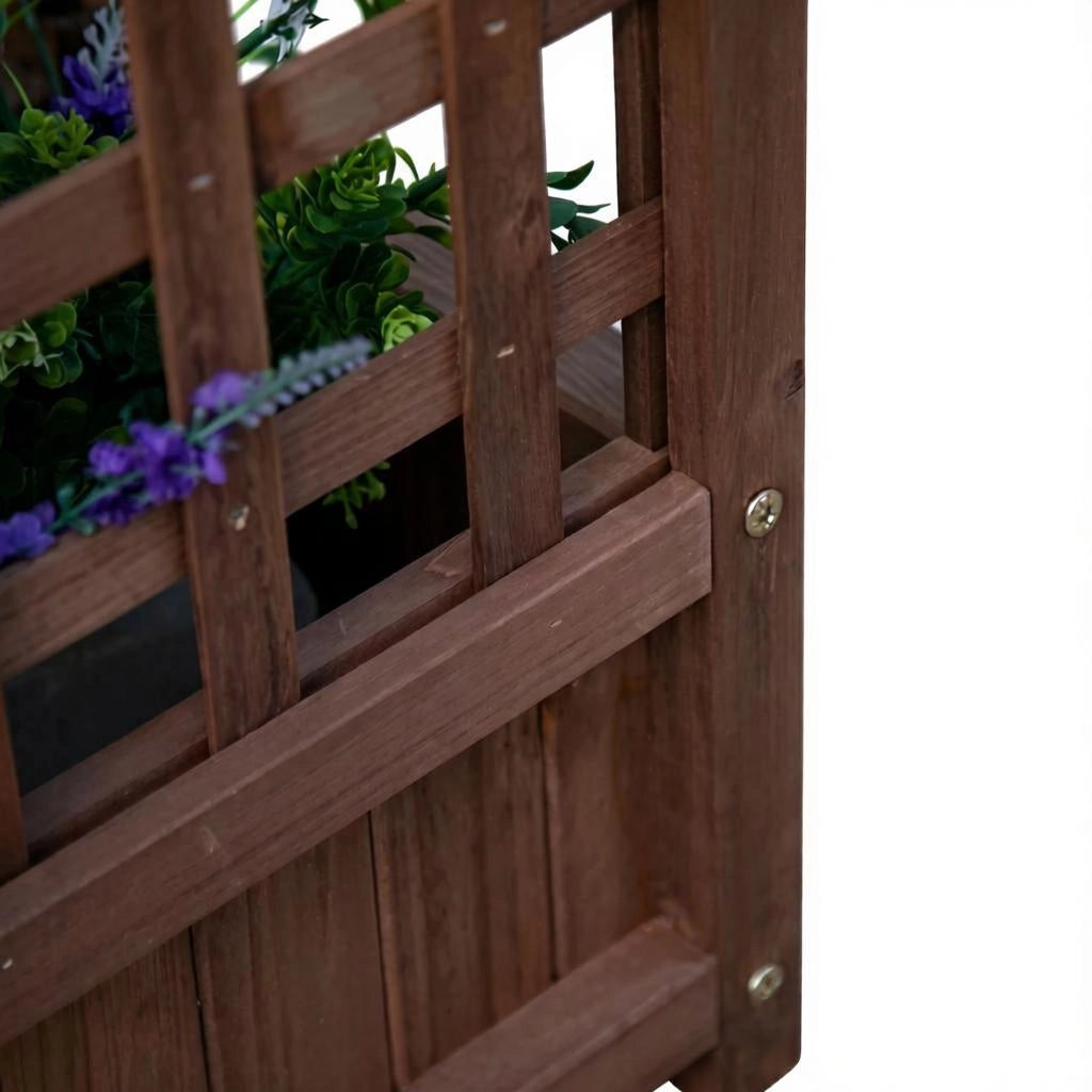 Fioriera con struttura rampicante, aiuola rialzata con retro in rete, elegante supporto per piante, elegante contenitore per piante con struttura a re