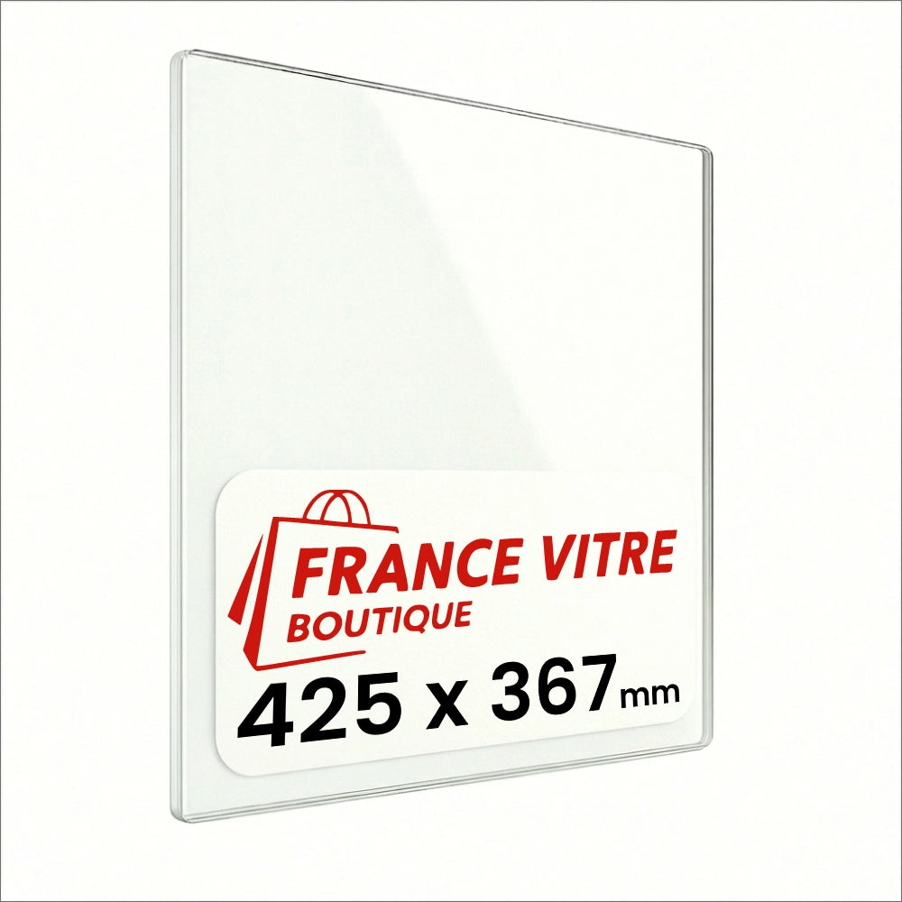 425 x 367 x 4 mm - Vetro per stufa a legna - vetro camino di ricambio - vetro per caminetto resistente al fuoco - France Vitre