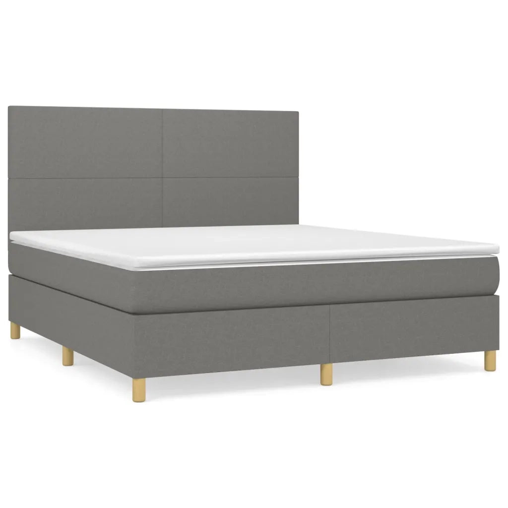Giroletto a Molle con Materasso Grigio Scuro 180x200 cm Tessuto 3142194