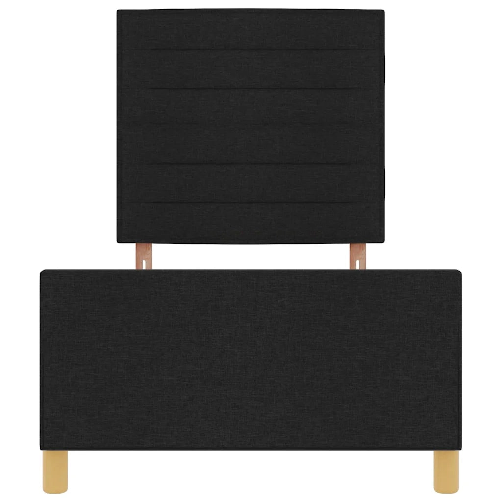 Struttura del letto con testiera Nero 90 x 200 cm Tessuto