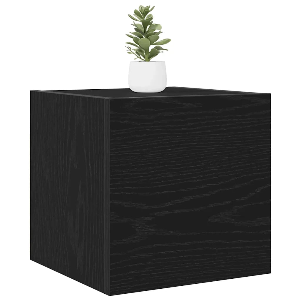 Mobile TV da Parete | Armadietto TV | Mobile Porta TV Rovere Nero 30,5 x 30 x 30 cm
