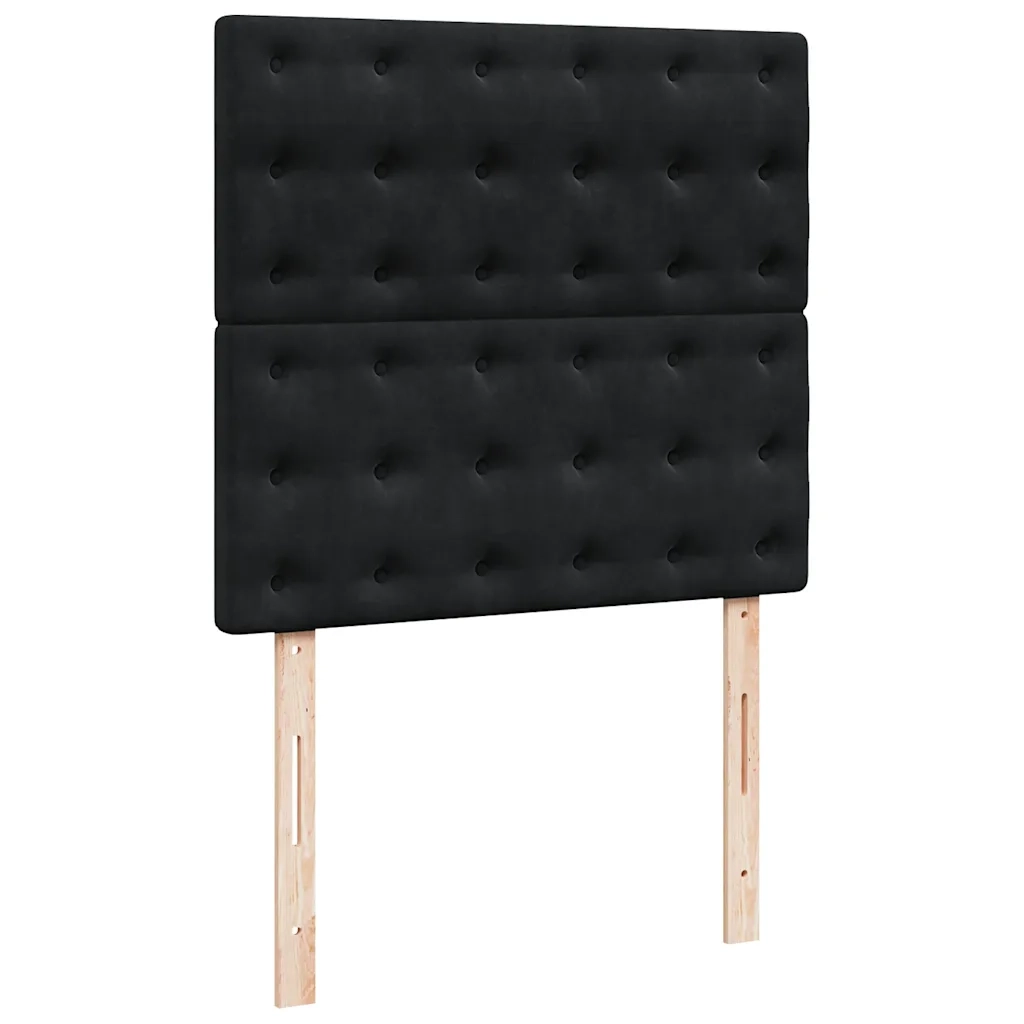 Giroletto a Molle con Materasso Nero 90x200 cm in Velluto 3294552