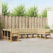 Set di divani da esterno 10 pz Bianco e Beige 3389903