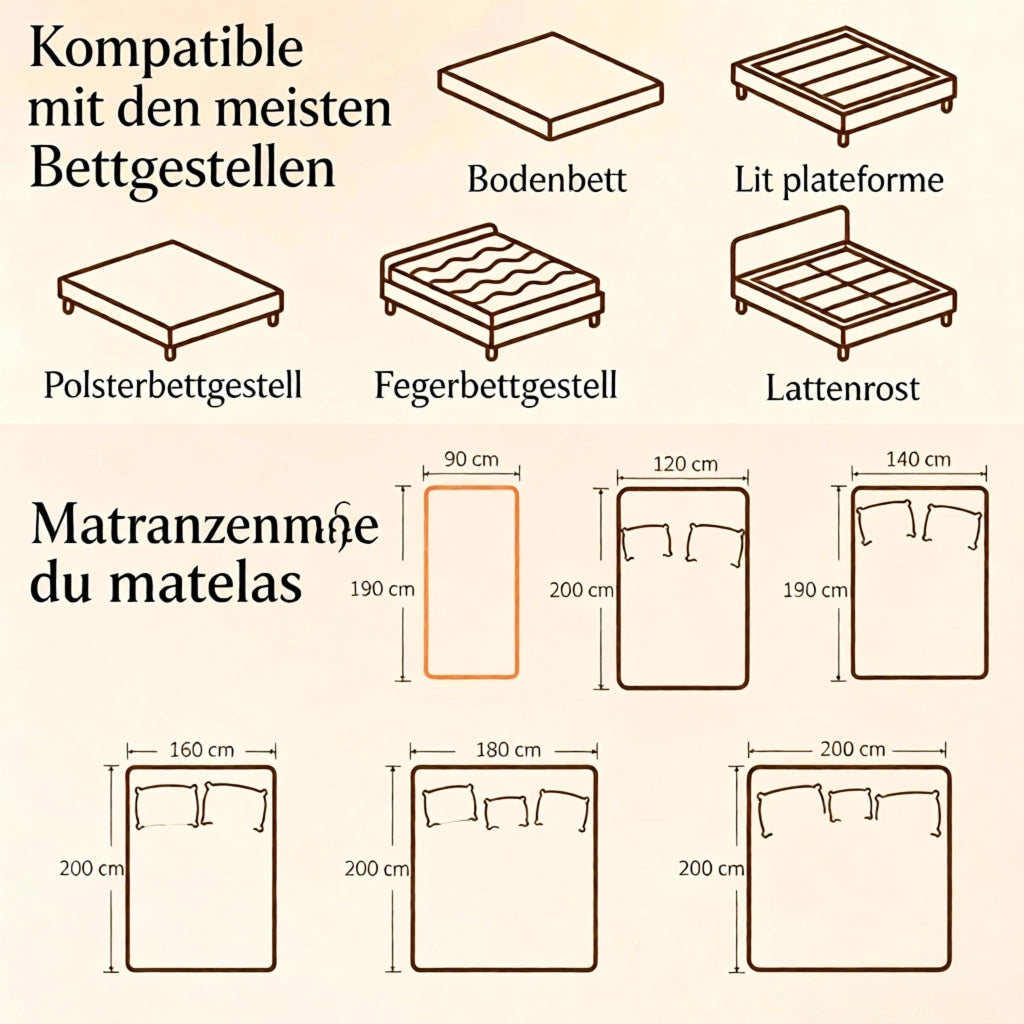 Materassi 90x190 cm, singoli, in memory foam (solo con 1 materasso)