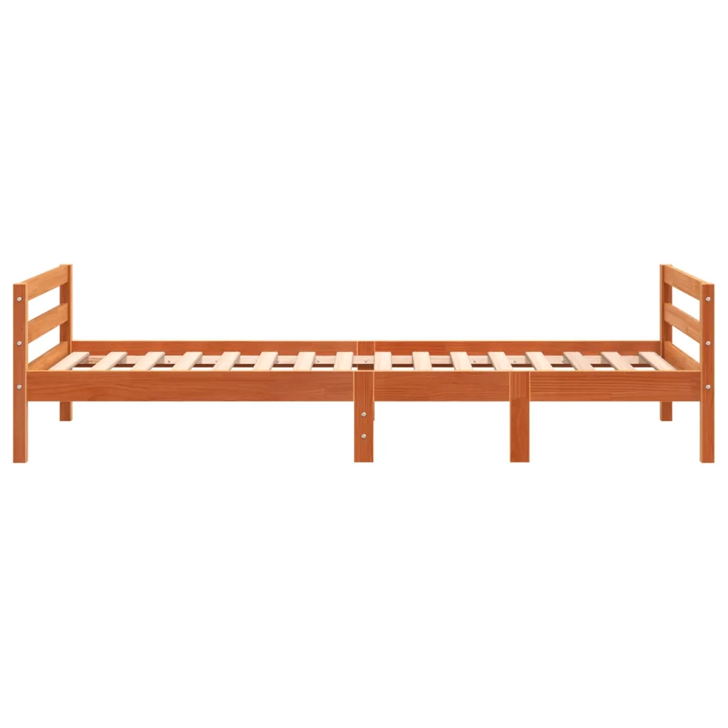 Letto singolo | Letto per adulti | Letto senza Materasso Marrone Cera 80x200 cm Legno di Pino
