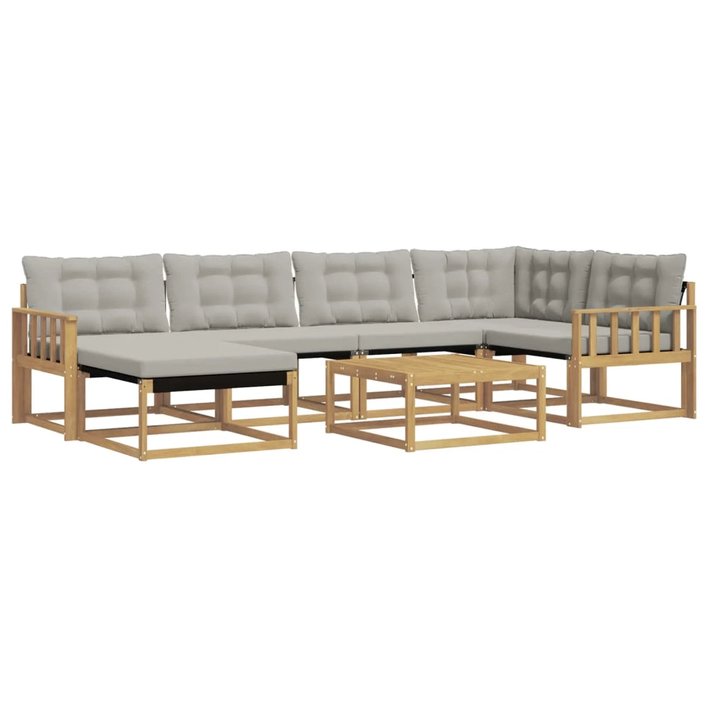 Set di divani da esterno 7 pcs Bianco e Grigio Chiaro 3388873