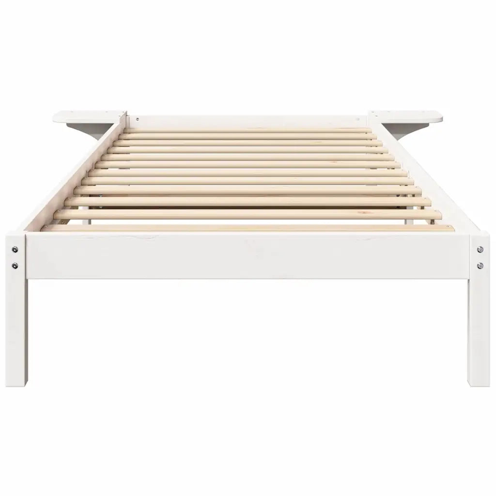 Letto singolo | Letto per adulti | Struttura del letto Bianco 100 x 200 cm Pino massello