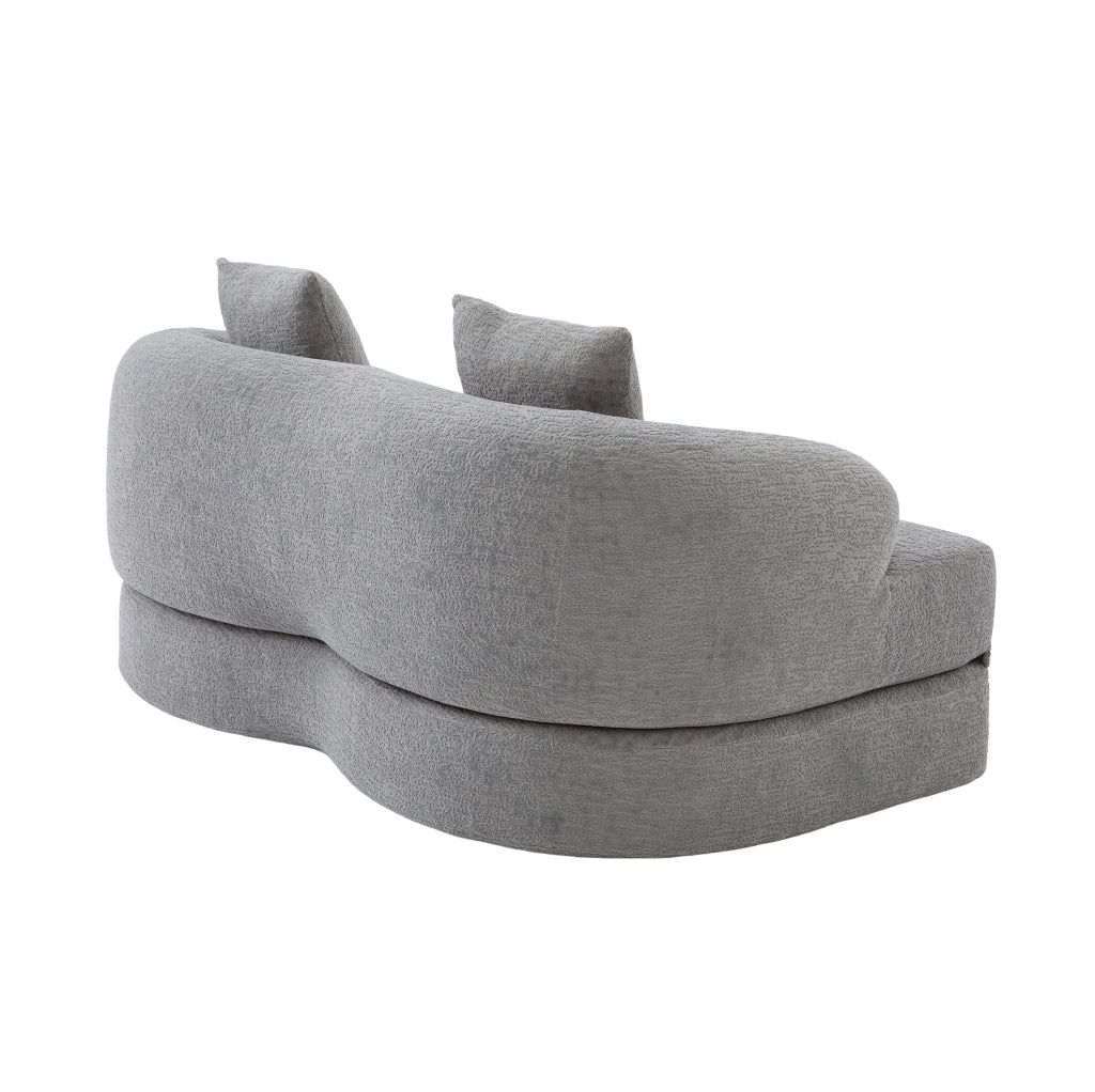 Divano letto 2 posti pieghevole in chenille grigio chiaro 157x84x65 cm