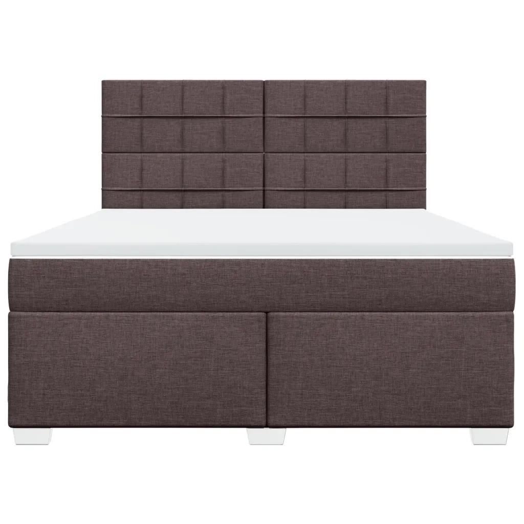 Giroletto a Molle con Materasso Marrone Scuro 180x200cm Tessuto 3292870