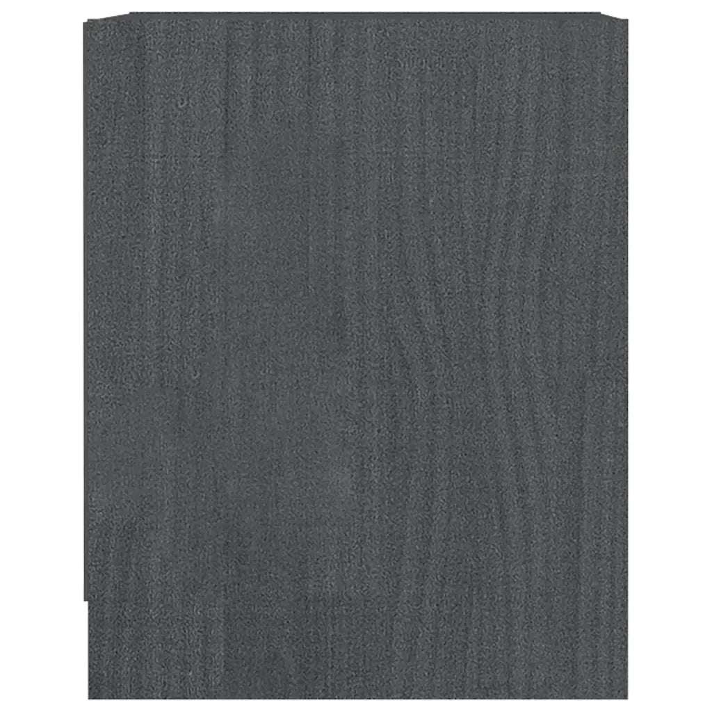 Comodini 2 pz Grigi 35,5x33,5x41,5 cm in Legno Massello di Pino 809924