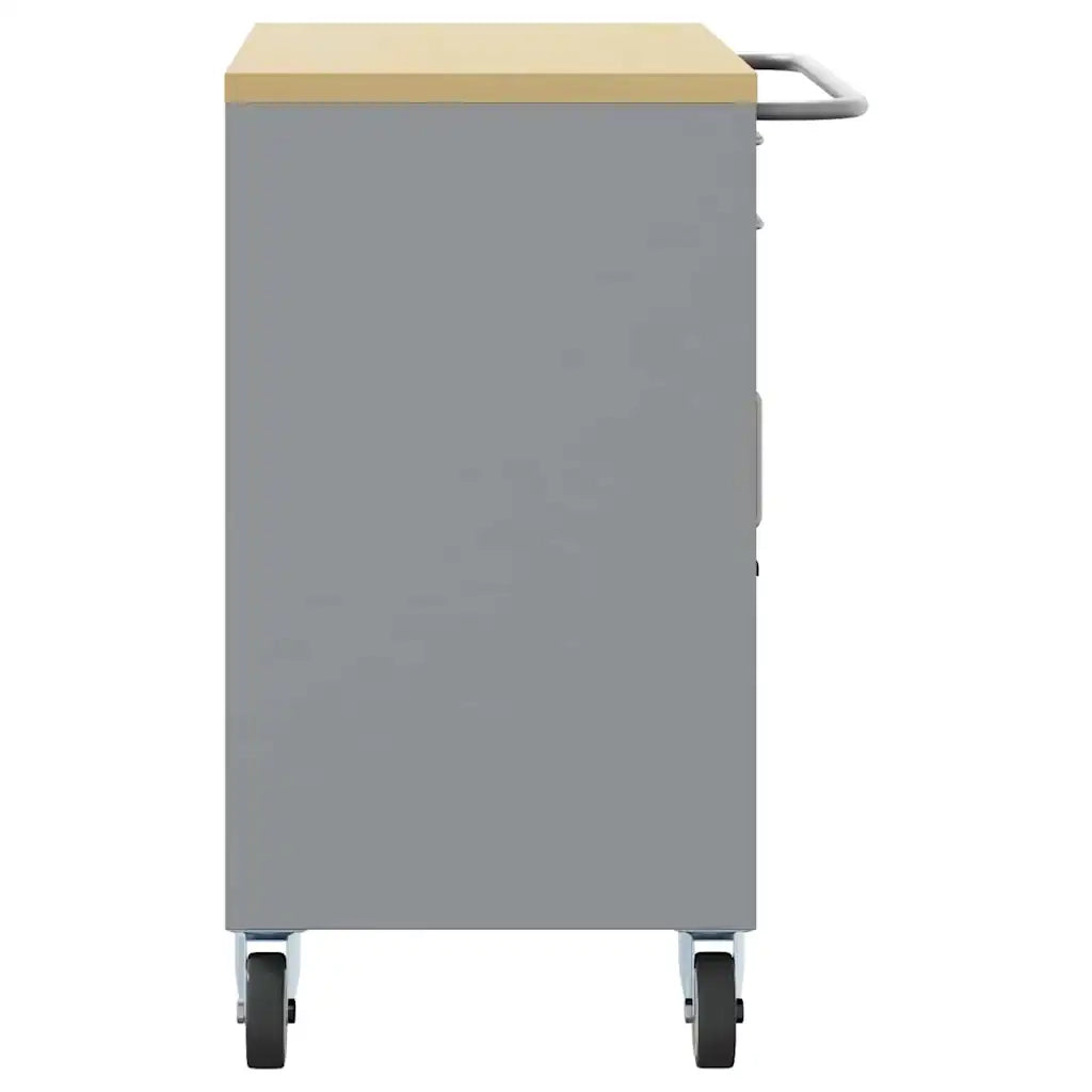 Banco da lavoro con cassetto Nero e Grigio 75 x 45 x 85 cm 4103487