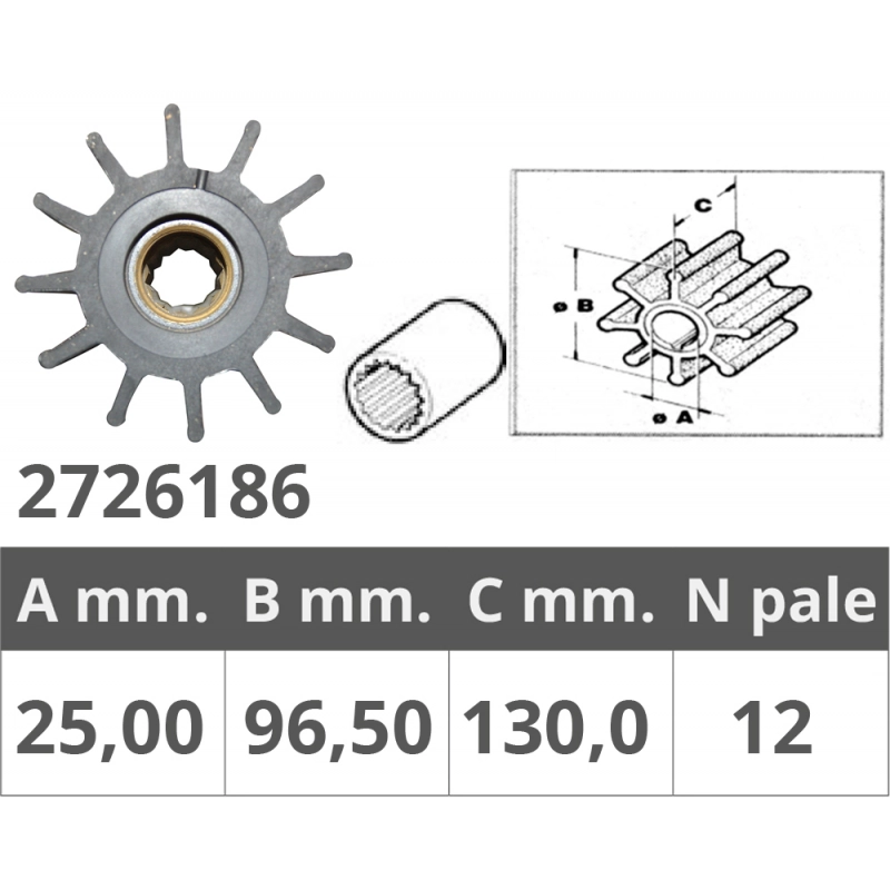 GIRANTE POMPE JOHNSON 09-0820B JOHNSON IMPELLER PUMP 09-0820B