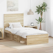 Struttura del letto Rovere Sonoma 75 x 190 cm Pino massello 3409419