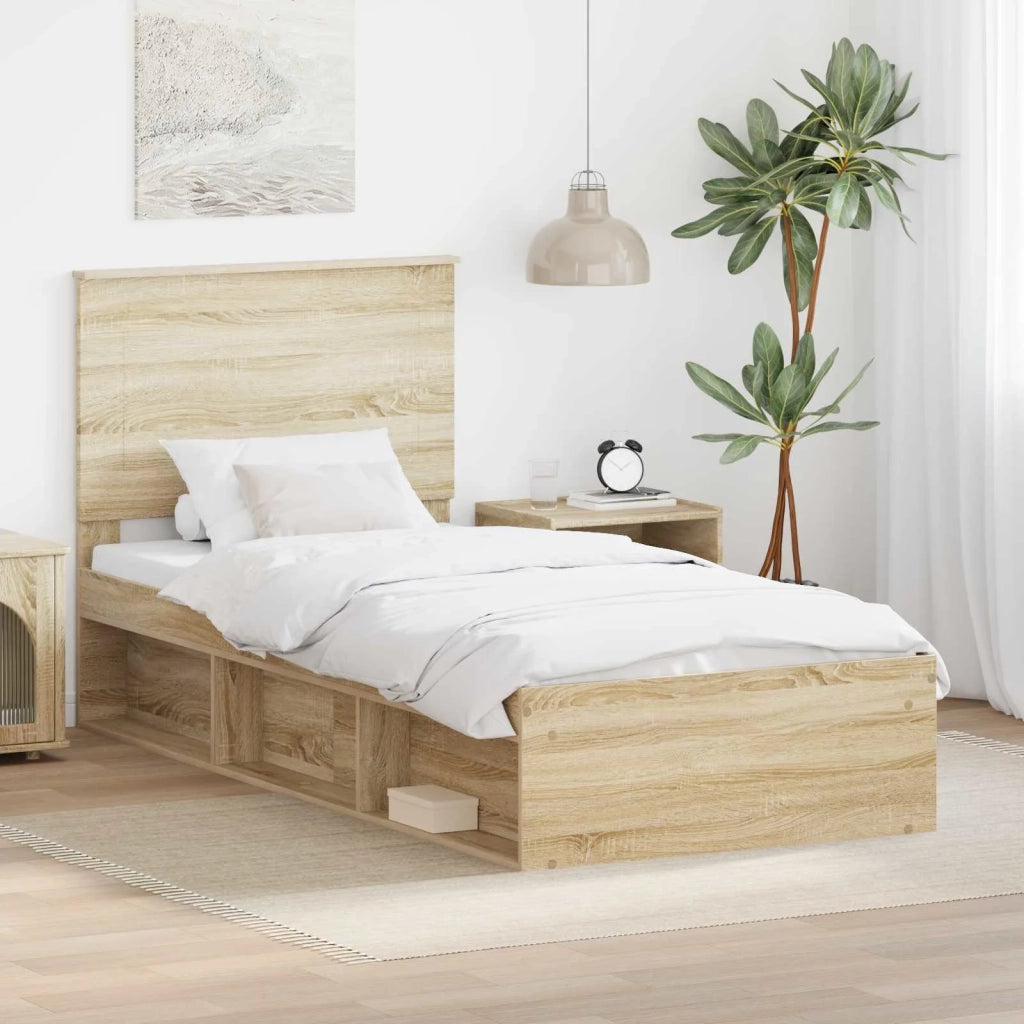 Struttura del letto Rovere Sonoma 75 x 190 cm Pino massello 3409419