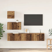 Set mobile TV 4 pz-Set di 4 Credenza per TV Legno vecchio Legno multistrato 646806