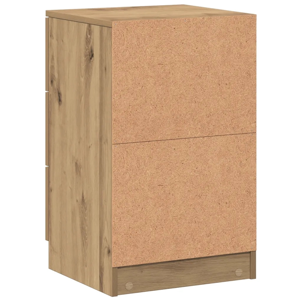 Comodino | Armadio da Notte | Mobiletto da notte Rovere Artigianale 40x36x65 cm in Legno Multistrato