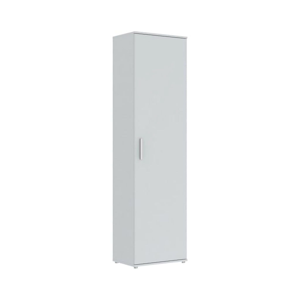 Lerosota, Armadio Multiuso 1 Anta 5 Ripiani, 50x185h cm Bianco