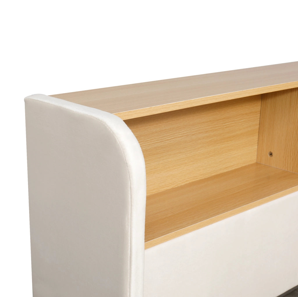 Daybed imbottito con contenitore idraulico, LED e porte USB-C 140x190 cm