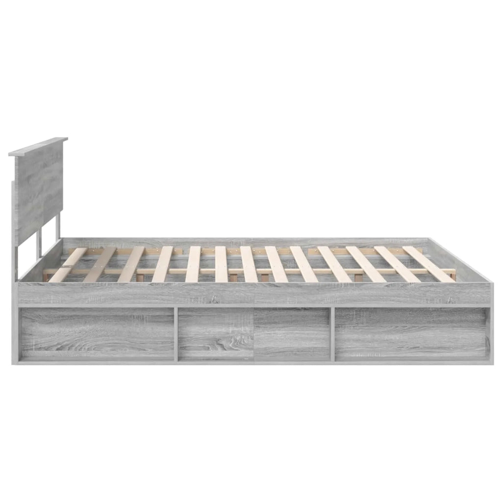 Letto matrimoniale | Letto per adulti | Struttura del letto Grigio Sonoma 180 x 200 cm Pino massello