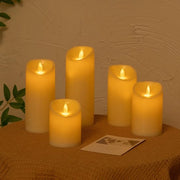 Kit di candele LED - 5 pezzi - Funzionanti a batterie - Candelabro cilindrico - Candele decorative - Candele di sicurezza - Disponibili in cinque diverse misure: 7,5*10/12,5/15/17,5/20cm