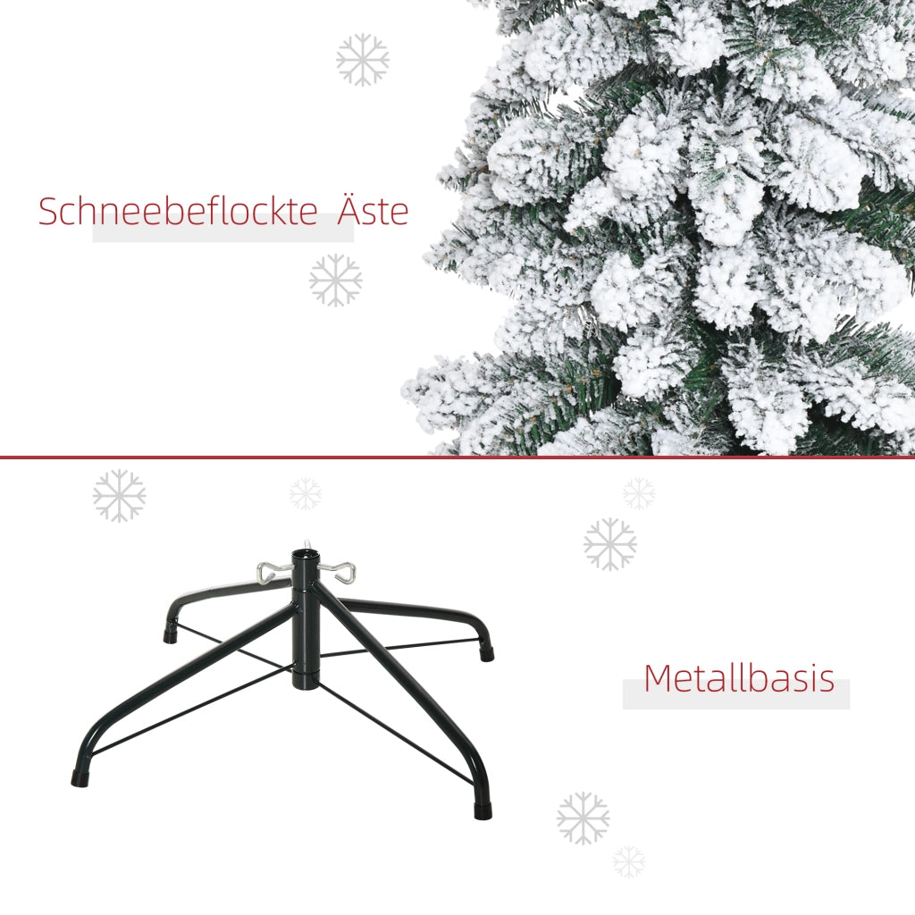Albero di Natale Artificiale Innevato 180cm ¨C Xylo ¨C Verde/Bianco Ignifugo Slim