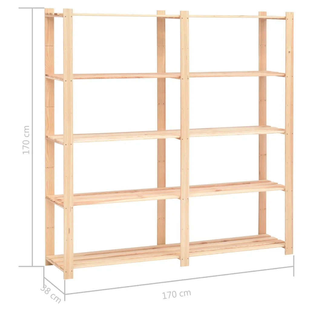 Scaffale a 5 Livelli 170x38x170 cm in Massello di Pino 500 kg CFW4772617