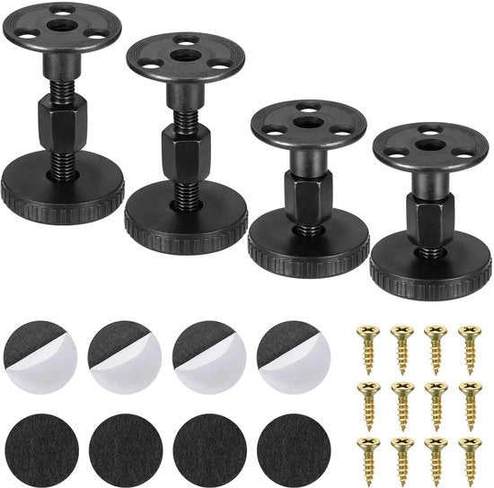 Set di 4 Poten per Mobili - Regolabili - Antiscivolo - Altezza 4,3-5,3 cm - Poten Regolabili per Mobili