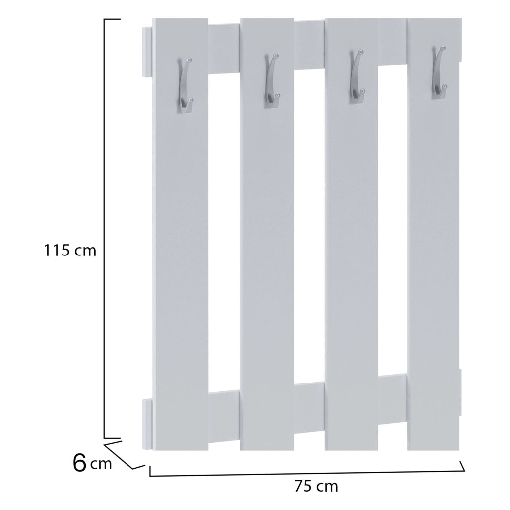 Plaus, Appendiabiti 4 Ganci, 115h cm Bianco