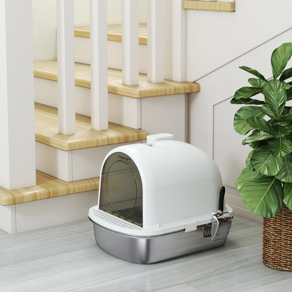Casetta igienica per gatti chiusa ¨C zephmum ¨C 52.4x41.3x39.9 cm bianco