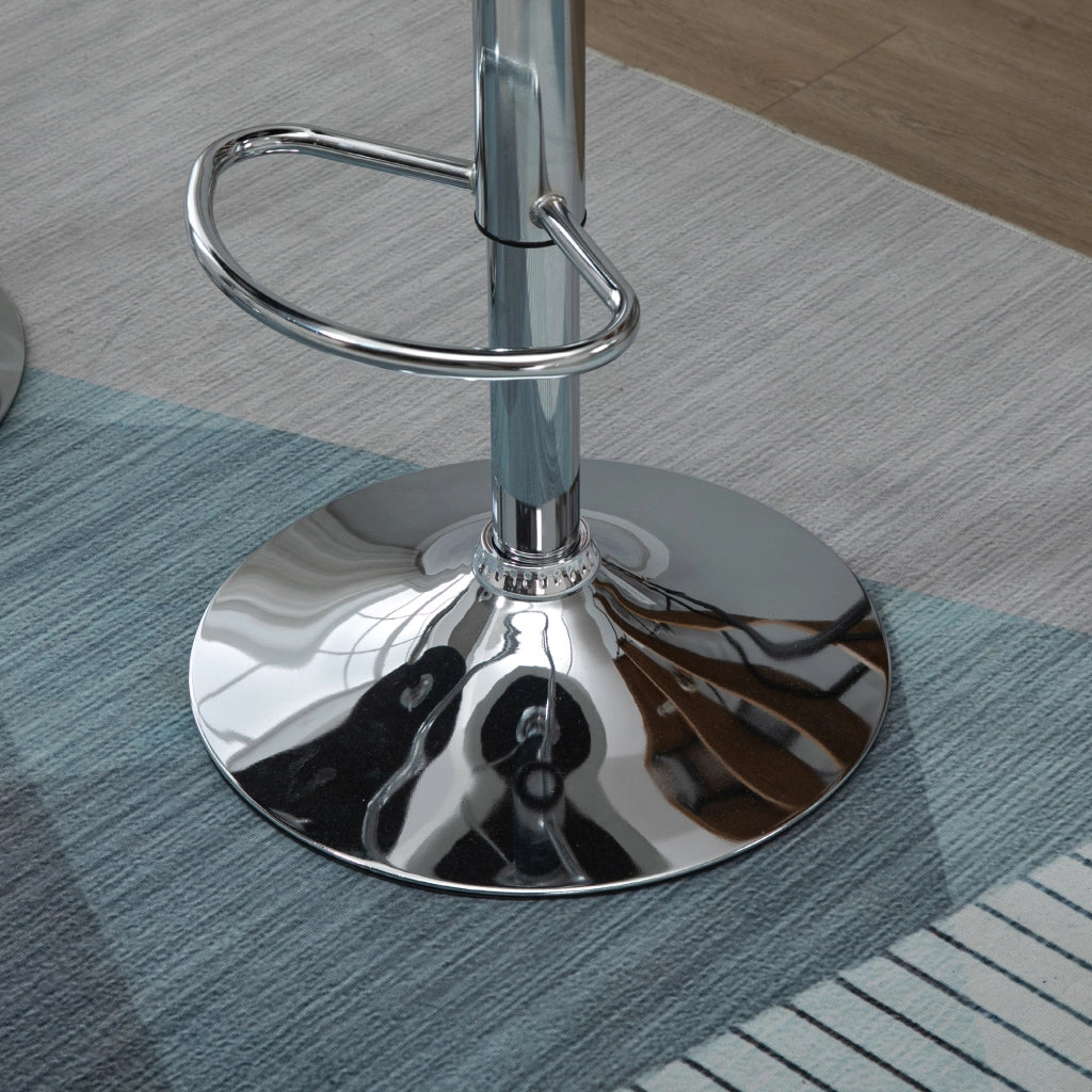 Sgabello Alto Girevole ¨C Xylo ¨C Altezza Regolabile, Metallo, Finta Pelle, Bianco, 46x48x83-104cm